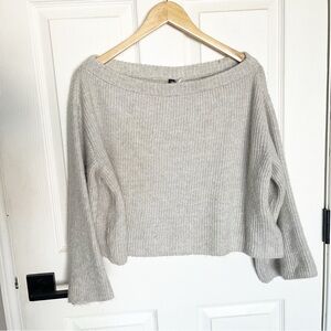 H&M Off-Shoulder Chunky Knit Sweater Beige size Large